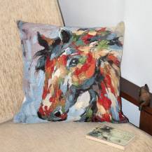 Obrázek k výrobku 3555 - Impressionistický kůň - povlak na polštář