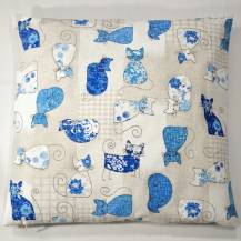 Obrázek k výrobku 4505 - Modré kočky - povlak na polštář 40x40cm